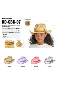 C.C KIDS Braided Suede Trim Band Weave Cowboy Hat
