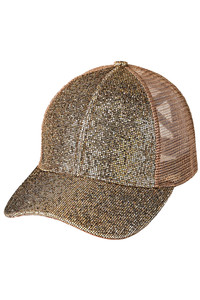 C.C Beanie Criss Cross Glitter Mesh Baseball Cap