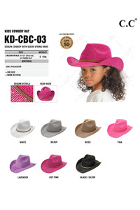 C.C Kids Suede String Band Sequin Cowboy Hat