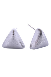 14K Glitter Texture Triangle Post Earring