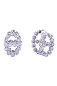 14K Bling Farandole Pave CZ Huggie Earring