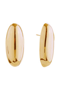 14K Oval Mirror Dome Post Earring