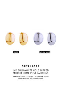 14K Mirror Dome Post Earring