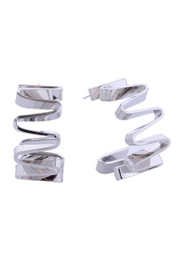 14K Zigzag Hoop Post Earring