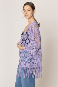 Solid Pattern Crochet Cardigan