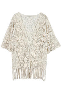 Solid Pattern Crochet Cardigan