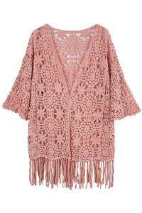 Solid Pattern Crochet Cardigan