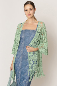 Solid Pattern Crochet Cardigan