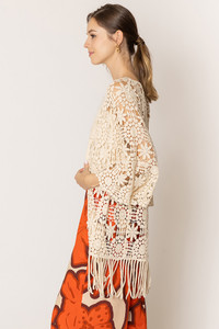 Solid Pattern Crochet Cardigan