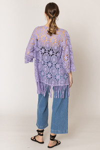 Solid Pattern Crochet Cardigan