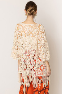 Solid Pattern Crochet Cardigan