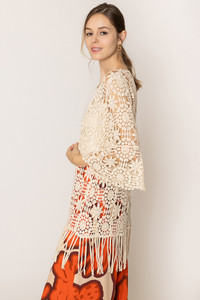 Solid Pattern Crochet Cardigan