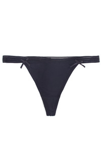 12pcs Band Trim Solid Thong Panty