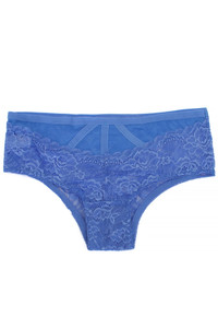 12pcs Floral Lace Trim Microfiber Bikini Panty