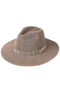 C.C Aztec Beads Trim Band Panama Hat