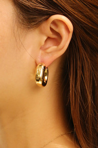 14K Rounded Open Square Earrings