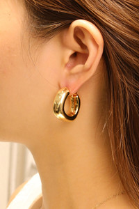 14K Rounded Open Square Earrings