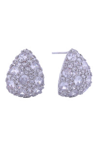 14K Mix Match Pave CZ Post Earrings