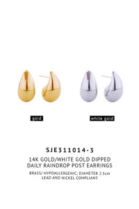 14K Daily Raindrop Post Earrings