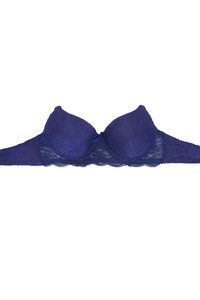 6pcs Floral Lace Trim Solid Bra