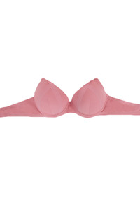 6pc Solid Stripe Trim Microfiber Full Cup Bra