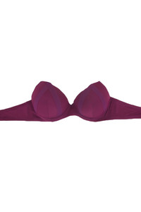 6pc Solid Stripe Trim Microfiber Full Cup Bra