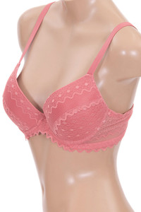 6pc Pattern Mixed Lace Trim Bra