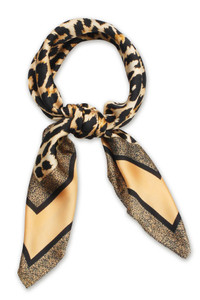 Leopard Pattern Print Satin Square Scarf