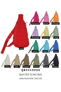 Solid Quilted Sling Bag