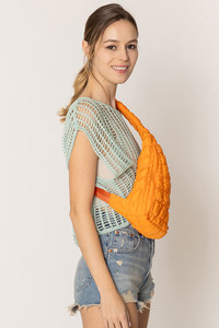 Solid Quilted Sling Bag