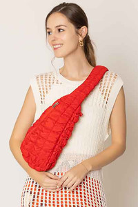 Solid Quilted Sling Bag