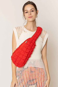 Solid Quilted Sling Bag