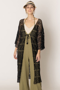 Solid Crochet Cardigan