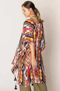 Aztec Print Tassel Kimono