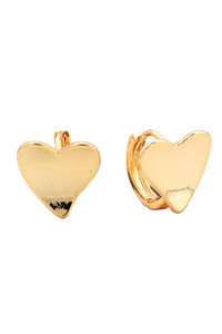 14K Crushed Heart Post Earring