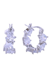 14K Mingle Heart Pave CZ Post Earring