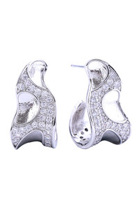 14K Peretti Tide Pave CZ Post Earring