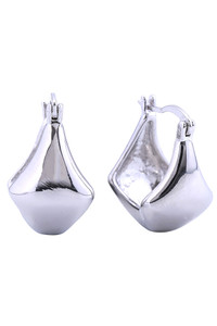 14K Symmetric Puff Hoop Pincatch Earring