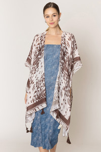 Animal Print Tassel Kimono