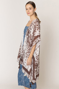 Animal Print Tassel Kimono