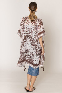 Animal Print Tassel Kimono