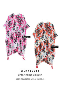 Aztec Pattern Print Tassel Kimono