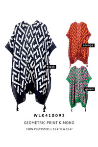 Geometric Pattern Print Kimono