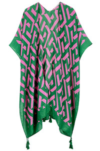 Geometric Pattern Print Kimono