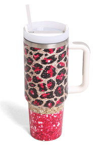 Leopard Multi Print 40oz Handle Tumbler