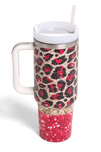 Leopard Multi Print 40oz Handle Tumbler