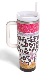 Leopard Multi Print 40oz Handle Tumbler
