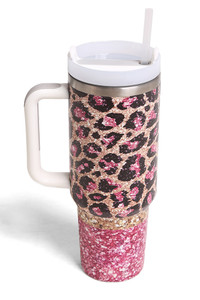 Leopard Multi Print 40oz Handle Tumbler