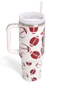 Sports Mom 40oz Tumbler with Handle Double Wall Stainless Steel
