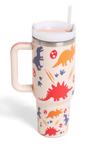 Dinosaurs 40oz Tumbler with Handle Double Wall Stainless Steel
